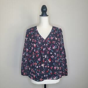 Madewell Black Floral Blouse XS